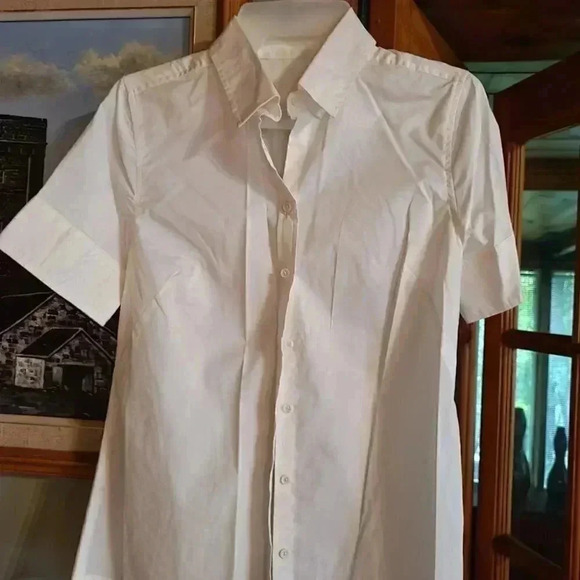 2 Crisp New White SS Summer  Blouses by George in XS NWOT - Picture 5 of 8
